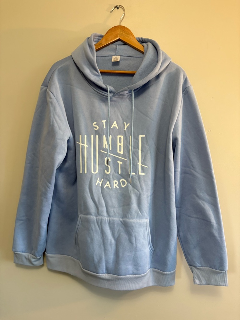 Light Blue "Stay Humble Hustle Hard" Hoodie Size XXL